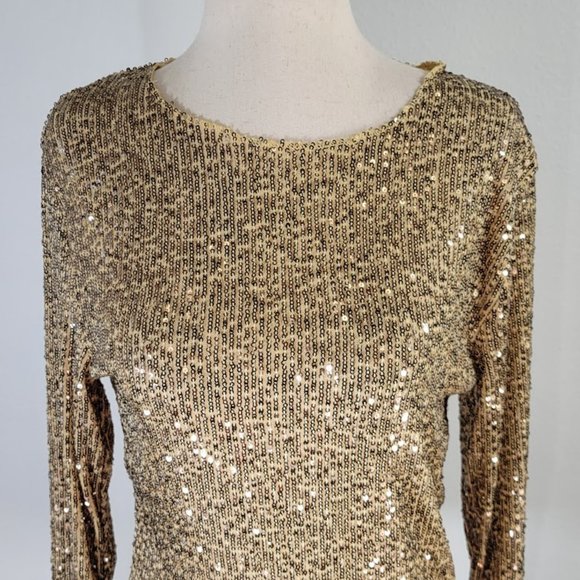 FREE PEOPLE INTIMATELY gold rush long sleeve top Sz M NEW - Picture 4 of 11